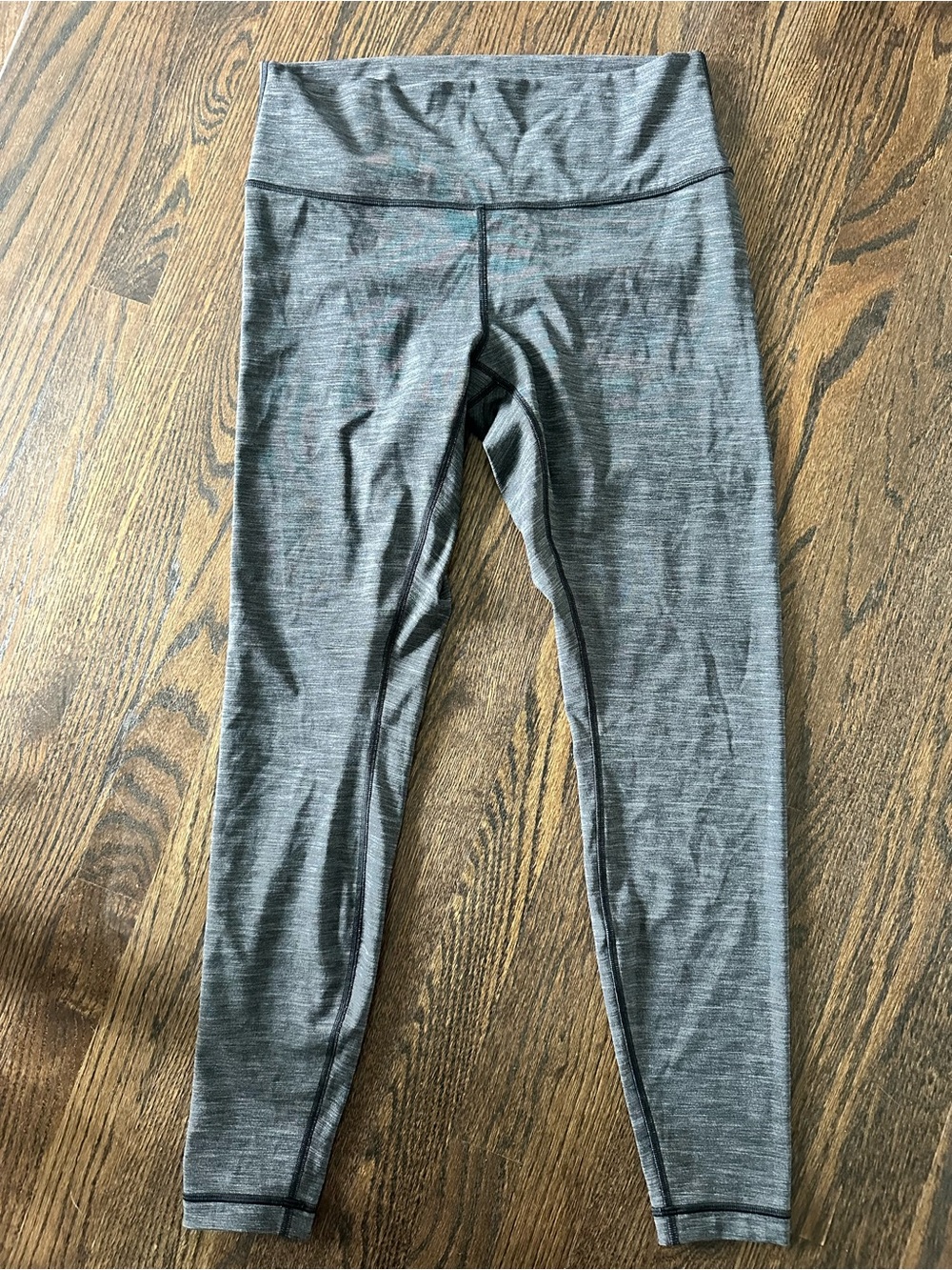 Lululemon Wunder Under High Rise 28” Leggings Gray Black Size 12